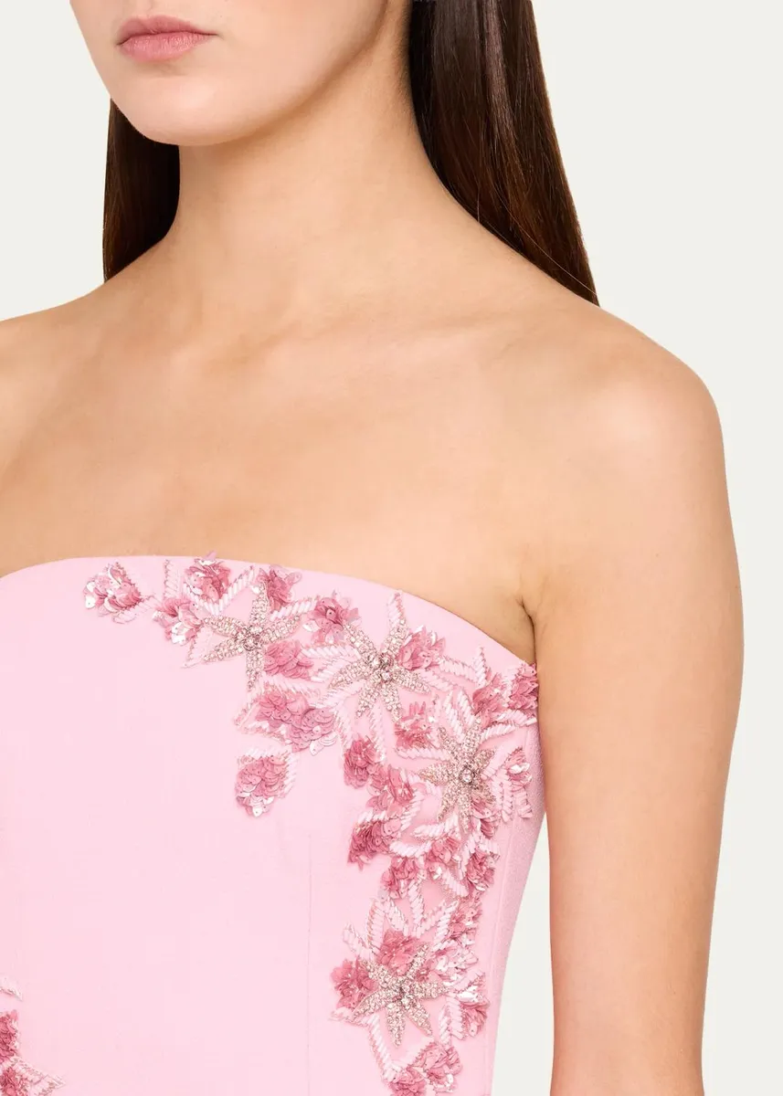 Rebecca Vallance Fresa Embellished-Trim Crepe Column Gown | Thumbnail 5 Rebecca Vallance Fresa Embellished-Trim Crepe Column Gown | Thumbnail 5
