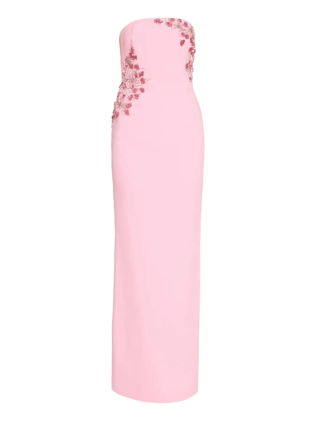 Fresa Embellished-Trim Crepe Column Gown