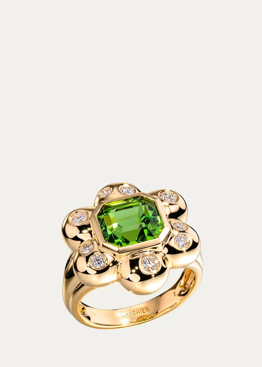 Boochier 18K Yellow Gold, 0.40 TCW Diamond & Tourmaline Ring | Thumbnail 2