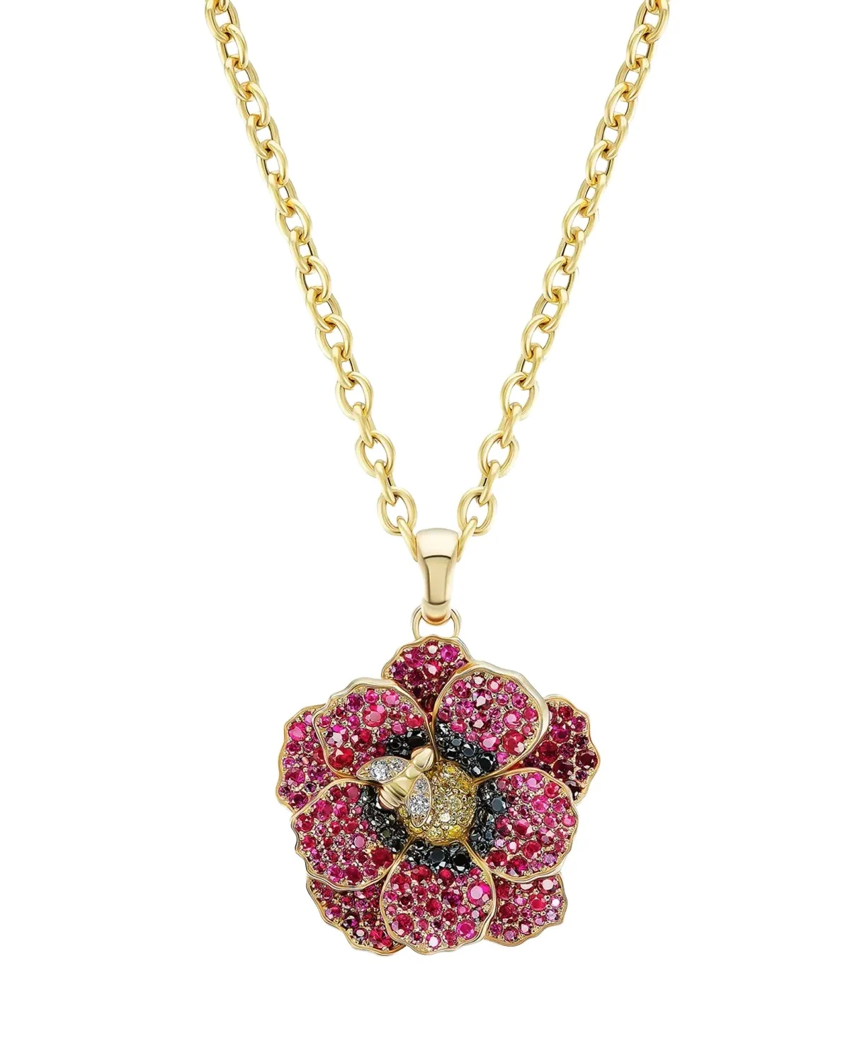 18K Poppy Flower Pendant Necklace 18K Poppy Flower Pendant Necklace
