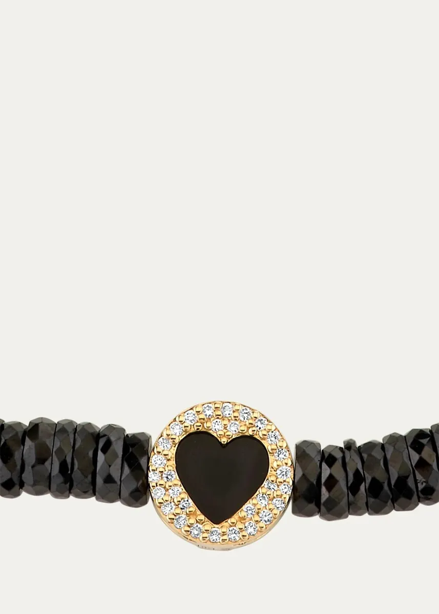 Sydney Evan 14K Black Spinel Heart Necklace with Onyx and Diamonds | Thumbnail 2