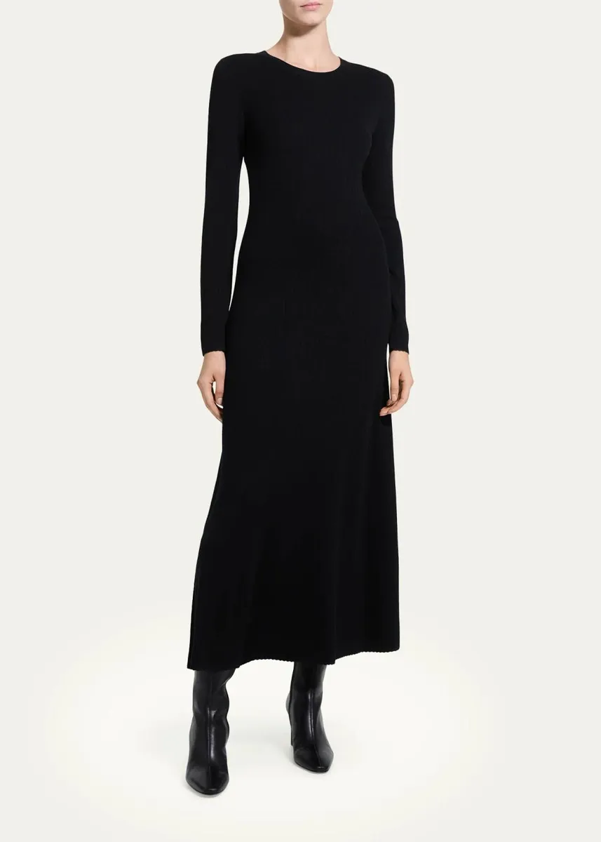Theory Merino Wool Crewneck Midi Dress | Thumbnail 4 Theory Merino Wool Crewneck Midi Dress | Thumbnail 4