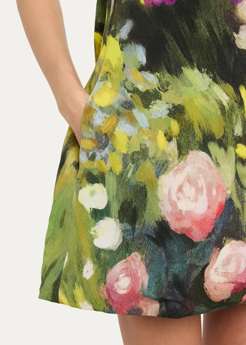 Oscar de la Renta Strapless Abstract Landscape Print Faille Mini Dress | Thumbnail 5 Oscar de la Renta Strapless Abstract Landscape Print Faille Mini Dress | Thumbnail 5