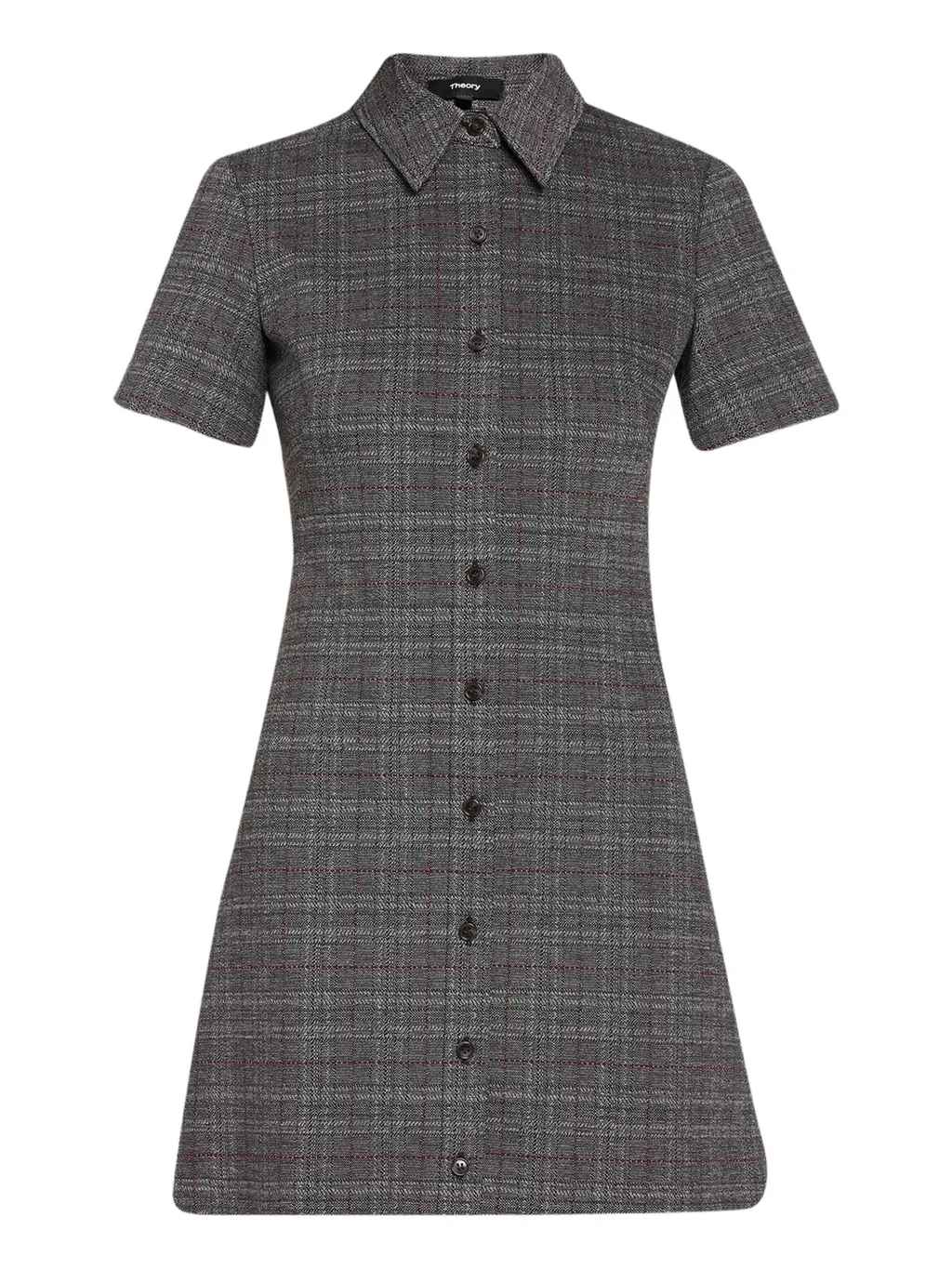 Theory Easy A-Line Glen Plaid Mini Dress
