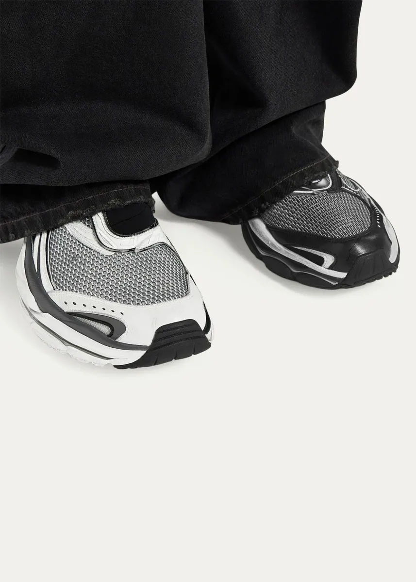 Balenciaga Men's D'Orsay Mesh Mismatched Slip-On Sneakers | Thumbnail 2 Balenciaga Men's D'Orsay Mesh Mismatched Slip-On Sneakers | Thumbnail 2