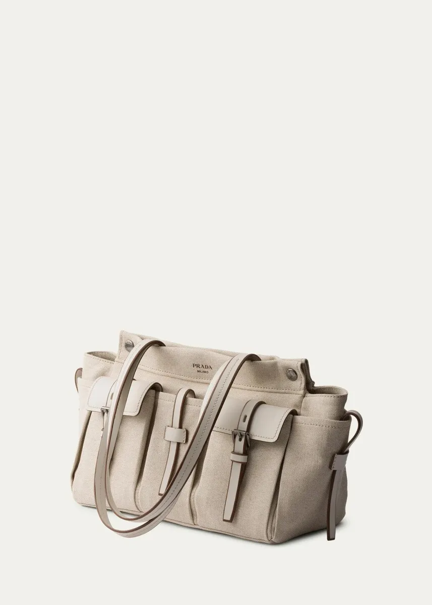 Prada Cotton Canvas Shoulder Bag | Thumbnail 3 Prada Cotton Canvas Shoulder Bag | Thumbnail 3