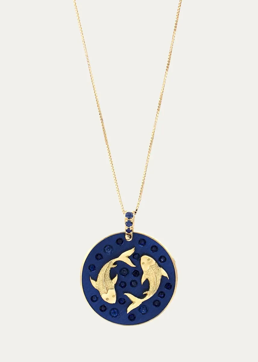 FARAONE MENNELLA by R.F.M.A.S. 18K Yellow Gold Pisces Pendant Necklace | Thumbnail 3