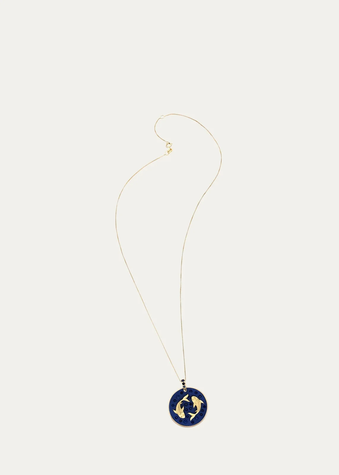 18K Yellow Gold Pisces Pendant Necklace
