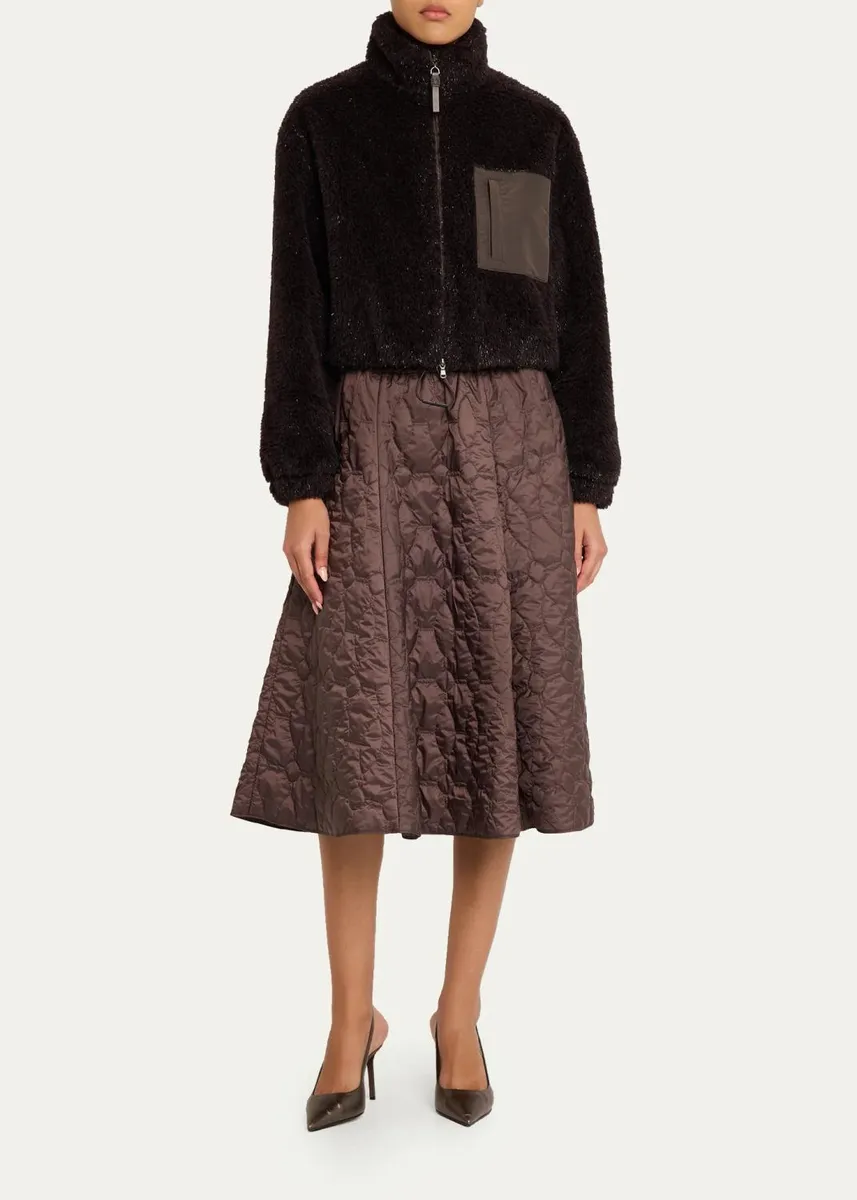 Brunello Cucinelli Quilted Volume A-Line Midi Skirt | Thumbnail 2 Brunello Cucinelli Quilted Volume A-Line Midi Skirt | Thumbnail 2