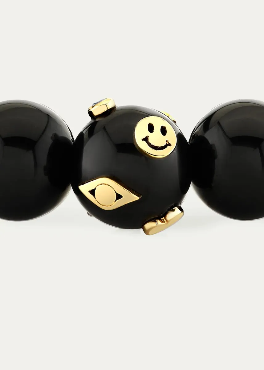 Sydney Evan 14K Icon Onyx Bead Stretch Bracelet | Thumbnail 2