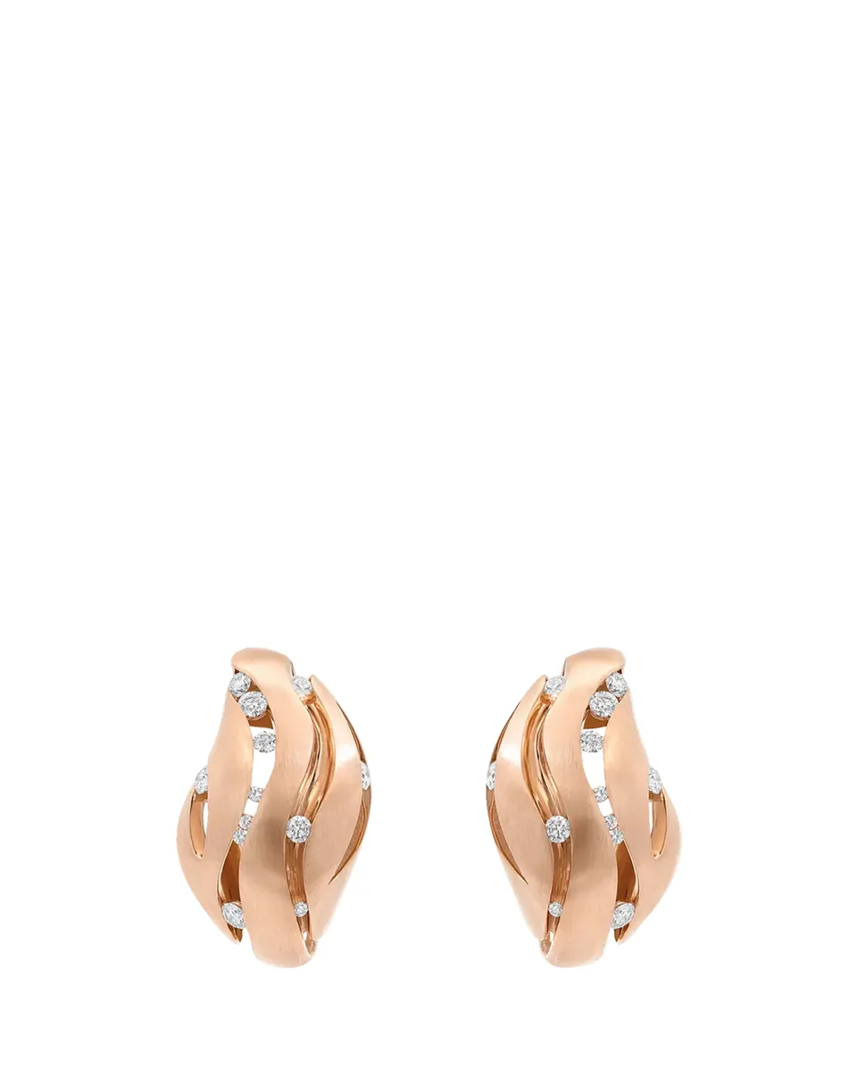 Reza Moon 18K Rose Gold Diamond Drift Earrings | Thumbnail 2