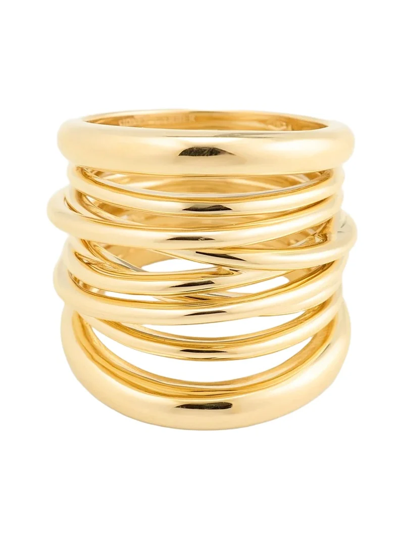 18K Yellow Gold Tall Scribble Band Ring 18K Yellow Gold Tall Scribble Band Ring