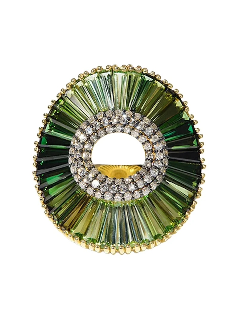 18K Yellow Gold Sensu Pleated Collar Ring with Gemstones 18K Yellow Gold Sensu Pleated Collar Ring with Gemstones