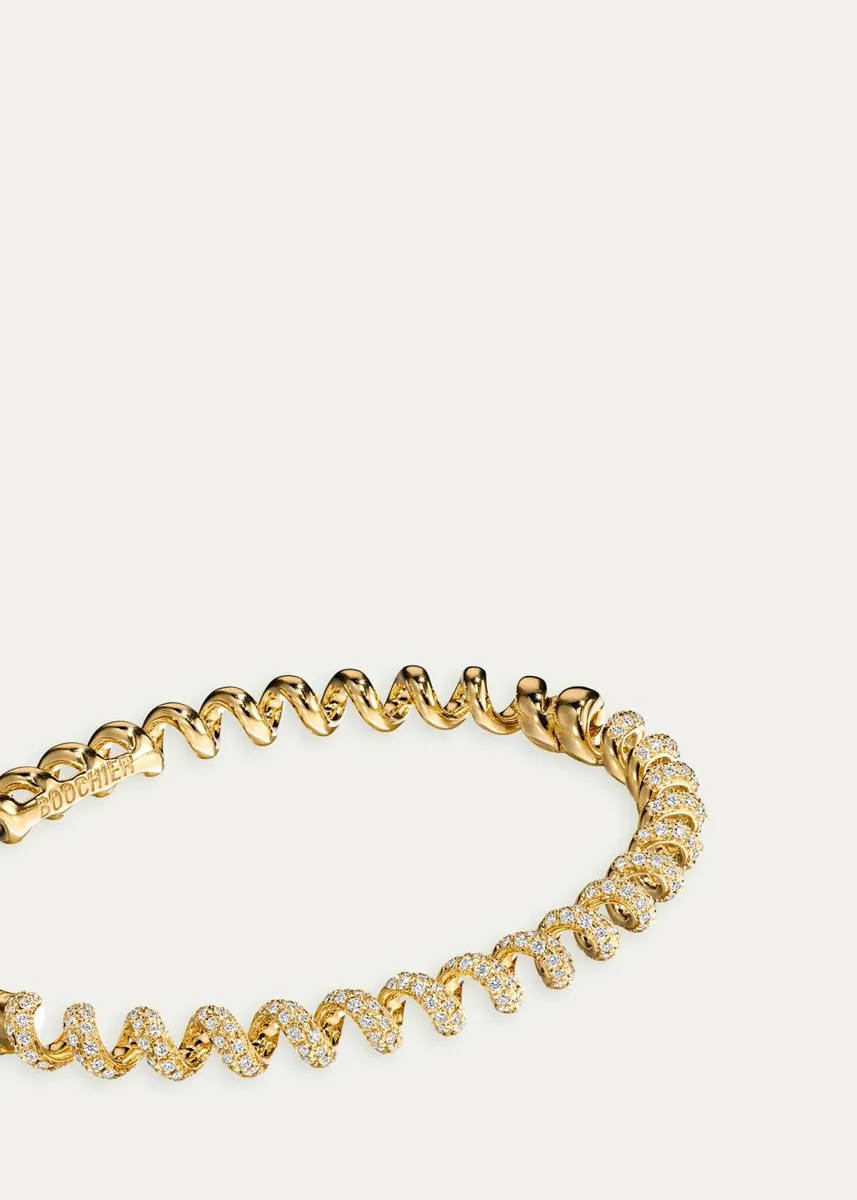 Boochier 18K Yellow Gold Diamond Slinkee Bangle | Thumbnail 2