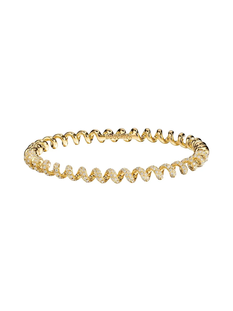 Boochier 18K Yellow Gold Diamond Slinkee Bangle
