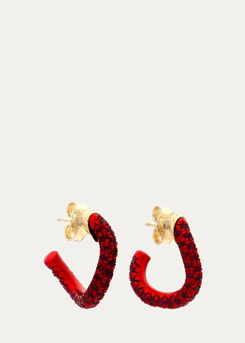 FARAONE MENNELLA by R.F.M.A.S. 18K Yellow Gold Wave Drop Earrings with Rubies | Thumbnail 3 FARAONE MENNELLA by R.F.M.A.S. 18K Yellow Gold Wave Drop Earrings with Rubies | Thumbnail 3