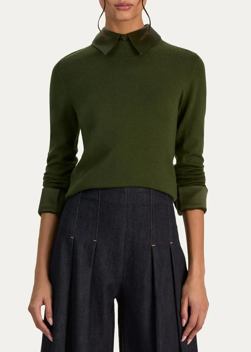 Alice + Olivia Porla Wool-Blend Spread-Collar Sweater | Thumbnail 4 Alice + Olivia Porla Wool-Blend Spread-Collar Sweater | Thumbnail 4