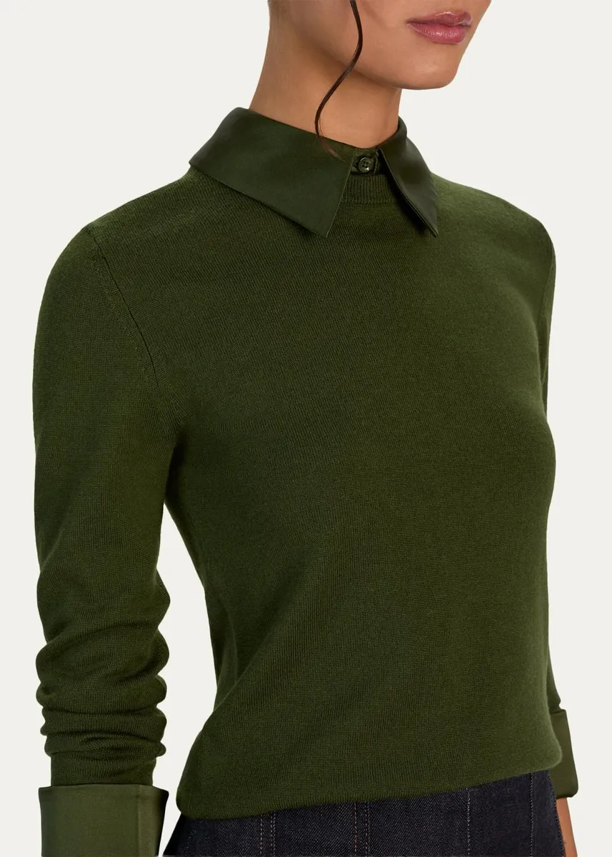 Alice + Olivia Porla Wool-Blend Spread-Collar Sweater | Thumbnail 5 Alice + Olivia Porla Wool-Blend Spread-Collar Sweater | Thumbnail 5