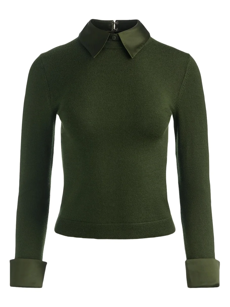 Porla Wool-Blend Spread-Collar Sweater Porla Wool-Blend Spread-Collar Sweater