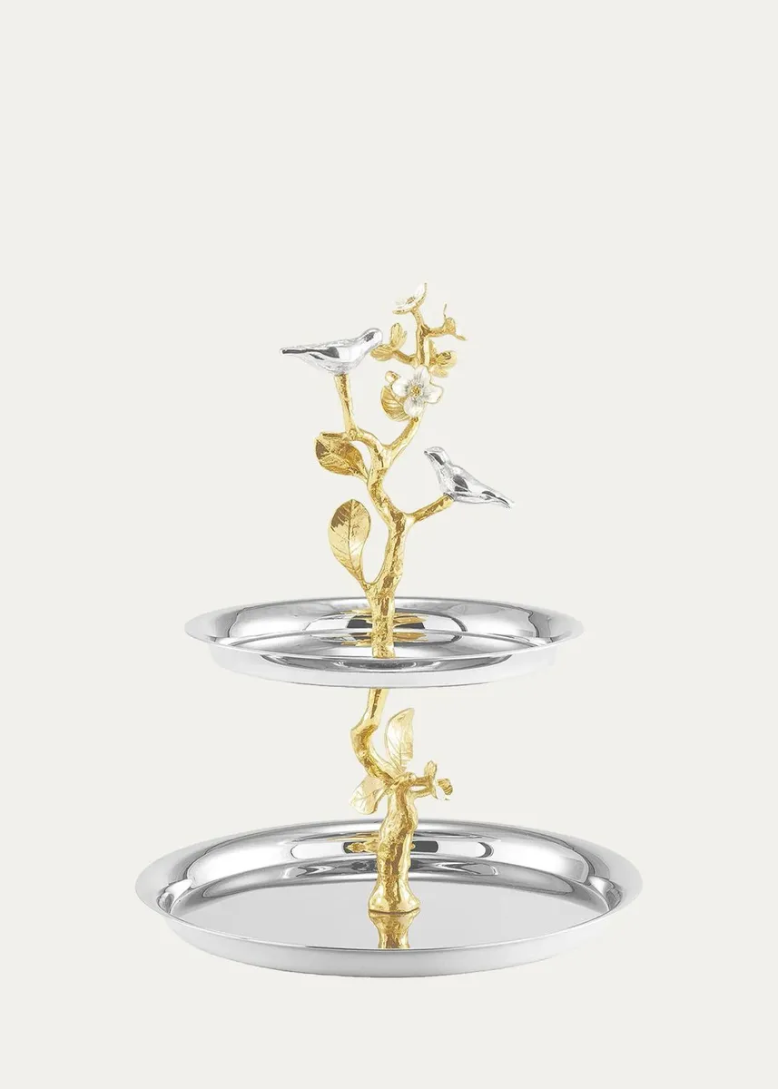 Michael Aram Lovebirds Silver & Gold Etagere | Thumbnail 4