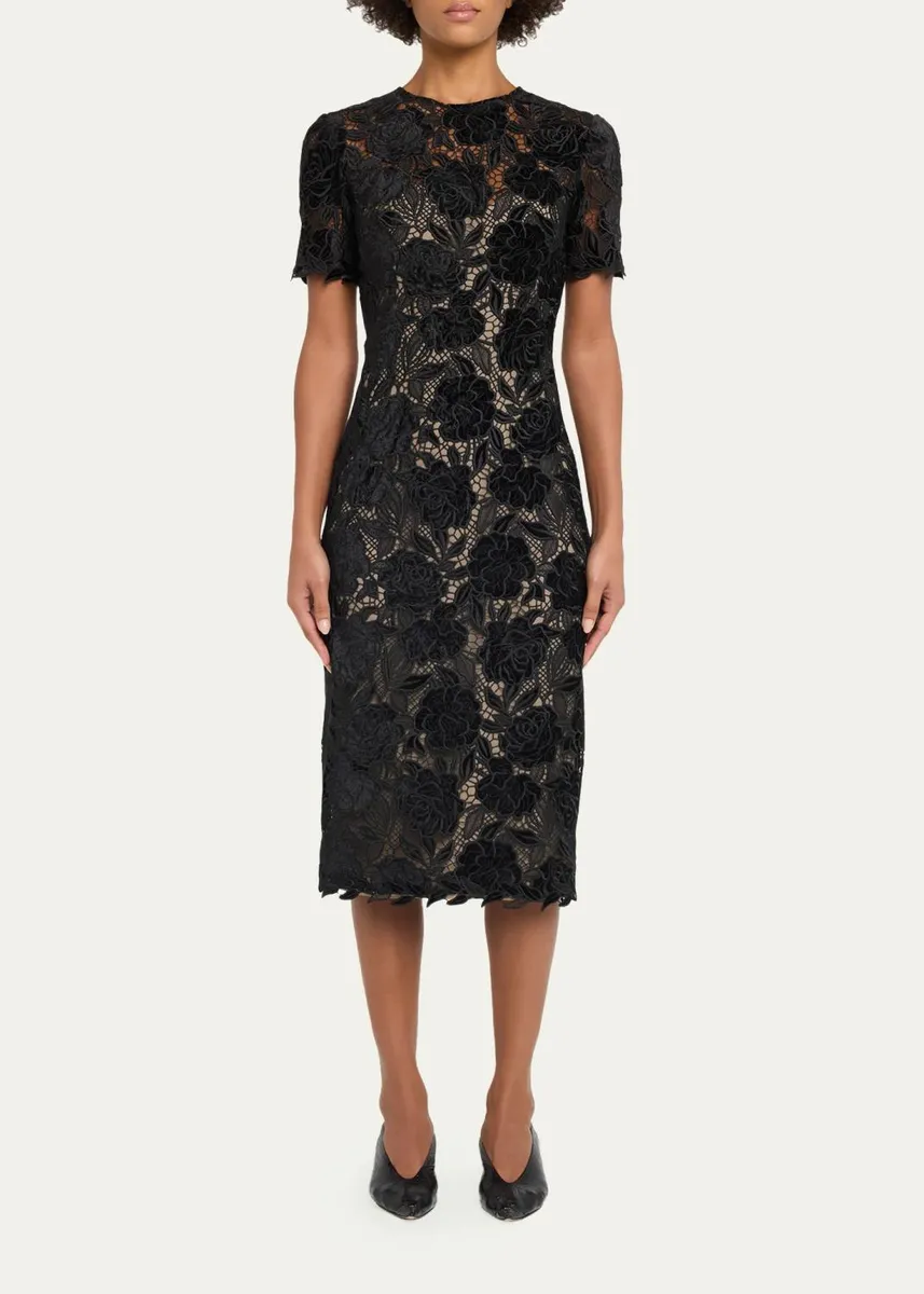 Carolina Herrera Floral Lace Knee-Length Dress | Thumbnail 2 Carolina Herrera Floral Lace Knee-Length Dress | Thumbnail 2