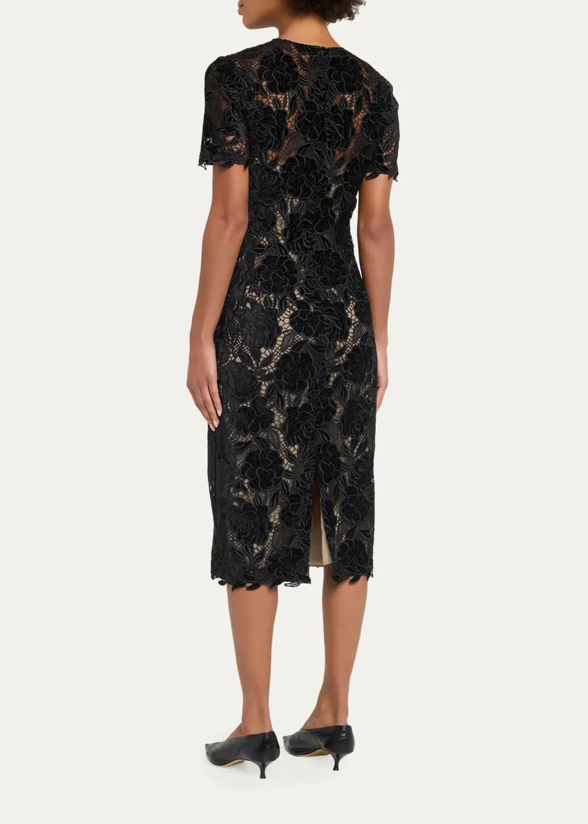 Carolina Herrera Floral Lace Knee-Length Dress | Thumbnail 3 Carolina Herrera Floral Lace Knee-Length Dress | Thumbnail 3