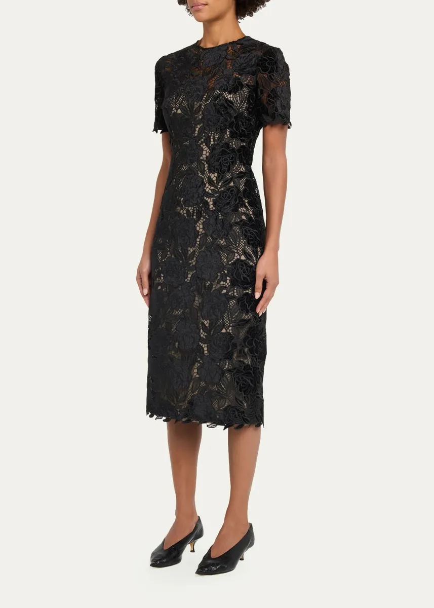Carolina Herrera Floral Lace Knee-Length Dress | Thumbnail 4 Carolina Herrera Floral Lace Knee-Length Dress | Thumbnail 4