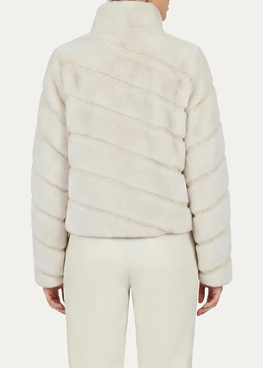 Gorski Diagonal Topstitched Merino Shearling Coat | Thumbnail 3 Gorski Diagonal Topstitched Merino Shearling Coat | Thumbnail 3