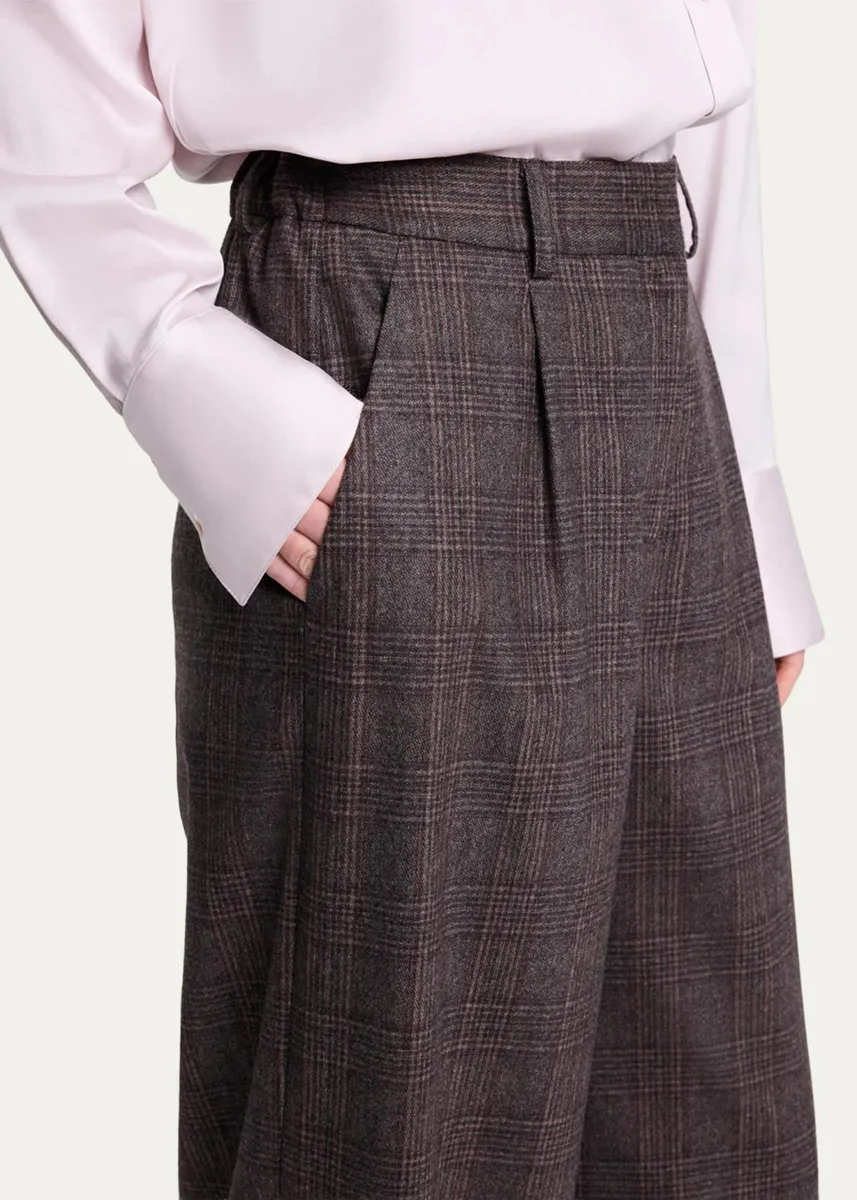 TWP Hudson Checked Pleated Straight-Leg Pants | Thumbnail 5 TWP Hudson Checked Pleated Straight-Leg Pants | Thumbnail 5