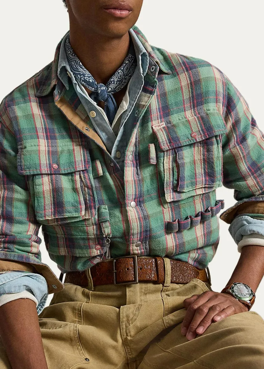 Polo Ralph Lauren Men's Classic Fit Plaid Brushed Flannel Shirt | Thumbnail 2 Polo Ralph Lauren Men's Classic Fit Plaid Brushed Flannel Shirt | Thumbnail 2