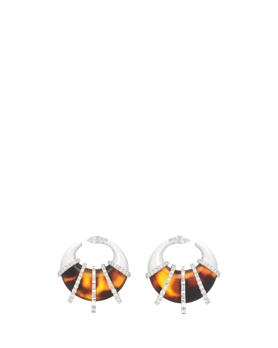 Nikos Koulis 18K White Gold Mixed-Cut Diamond 77 Hoop Earrings | Thumbnail 2 Nikos Koulis 18K White Gold Mixed-Cut Diamond 77 Hoop Earrings | Thumbnail 2