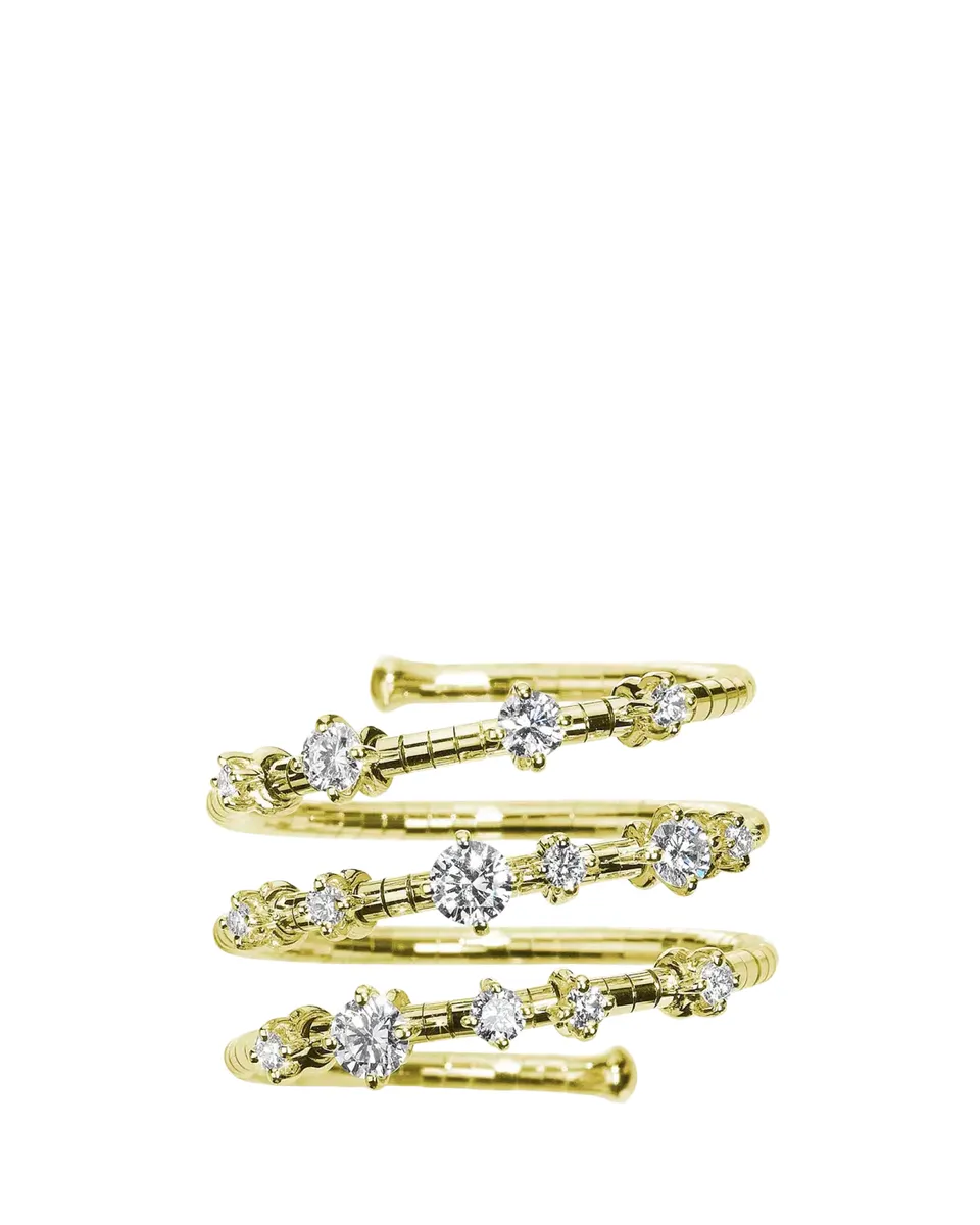 MATTIA CIELO 18K Yellow Gold Diamond 3-Row Wrap Ring | Thumbnail 2 MATTIA CIELO 18K Yellow Gold Diamond 3-Row Wrap Ring | Thumbnail 2