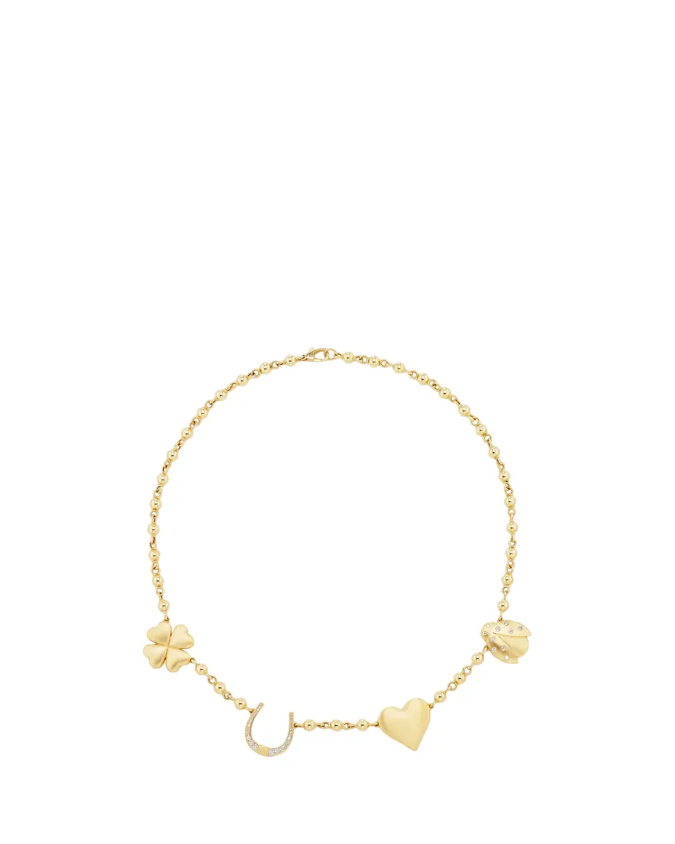 GRACE WINFREY 18K Lucky Charms on Fortuna Chain Necklace | Thumbnail 2 GRACE WINFREY 18K Lucky Charms on Fortuna Chain Necklace | Thumbnail 2