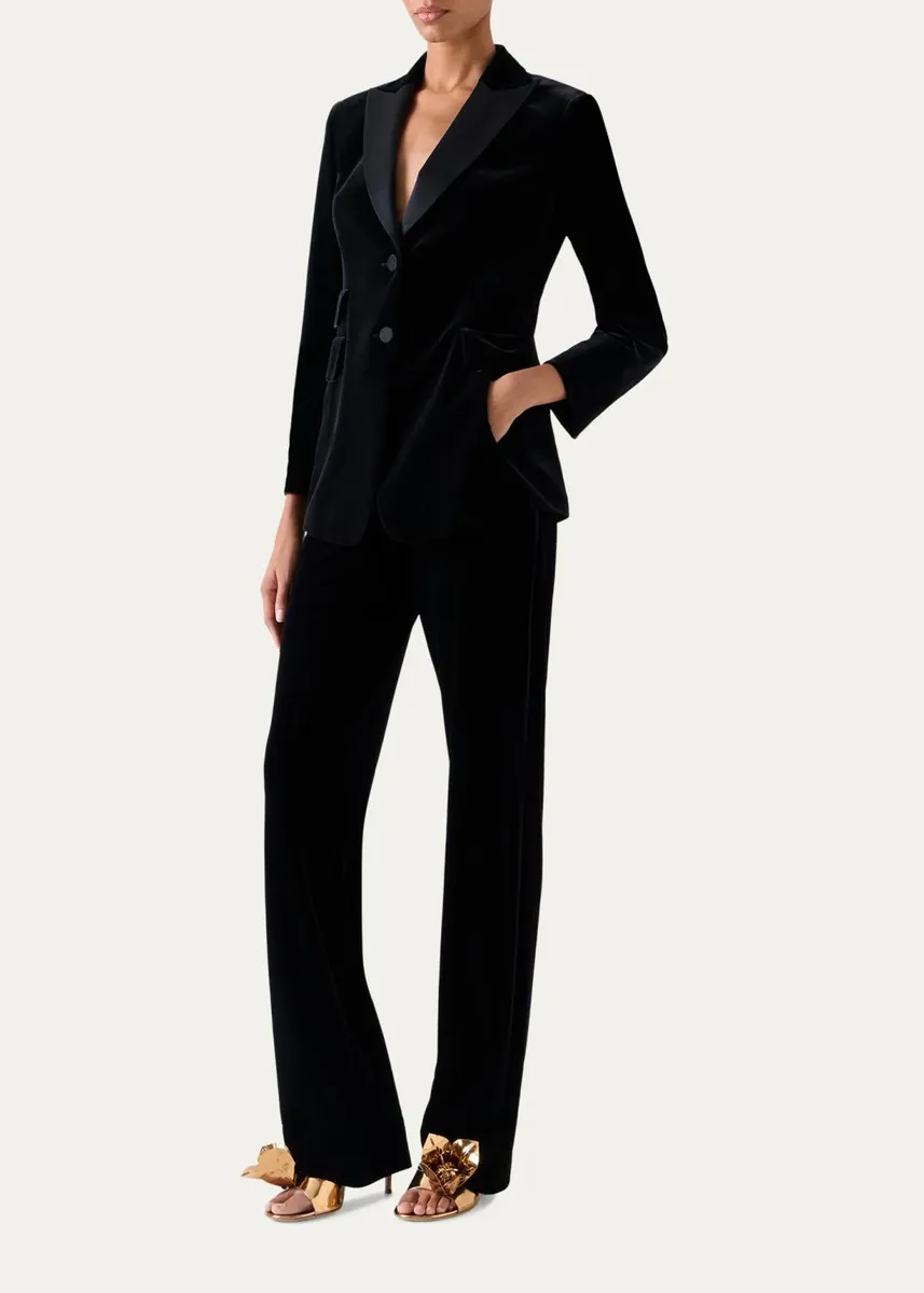 Akris Carl Velvet Jersey Straight-Leg Pants | Thumbnail 2 Akris Carl Velvet Jersey Straight-Leg Pants | Thumbnail 2