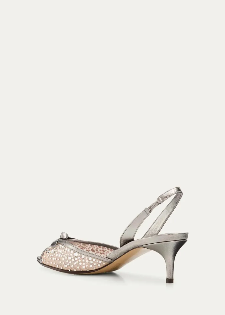 Alexandre Birman 50mm Clarita Embellished Mesh and Metallic Leather Sandals | Thumbnail 2 Alexandre Birman 50mm Clarita Embellished Mesh and Metallic Leather Sandals | Thumbnail 2