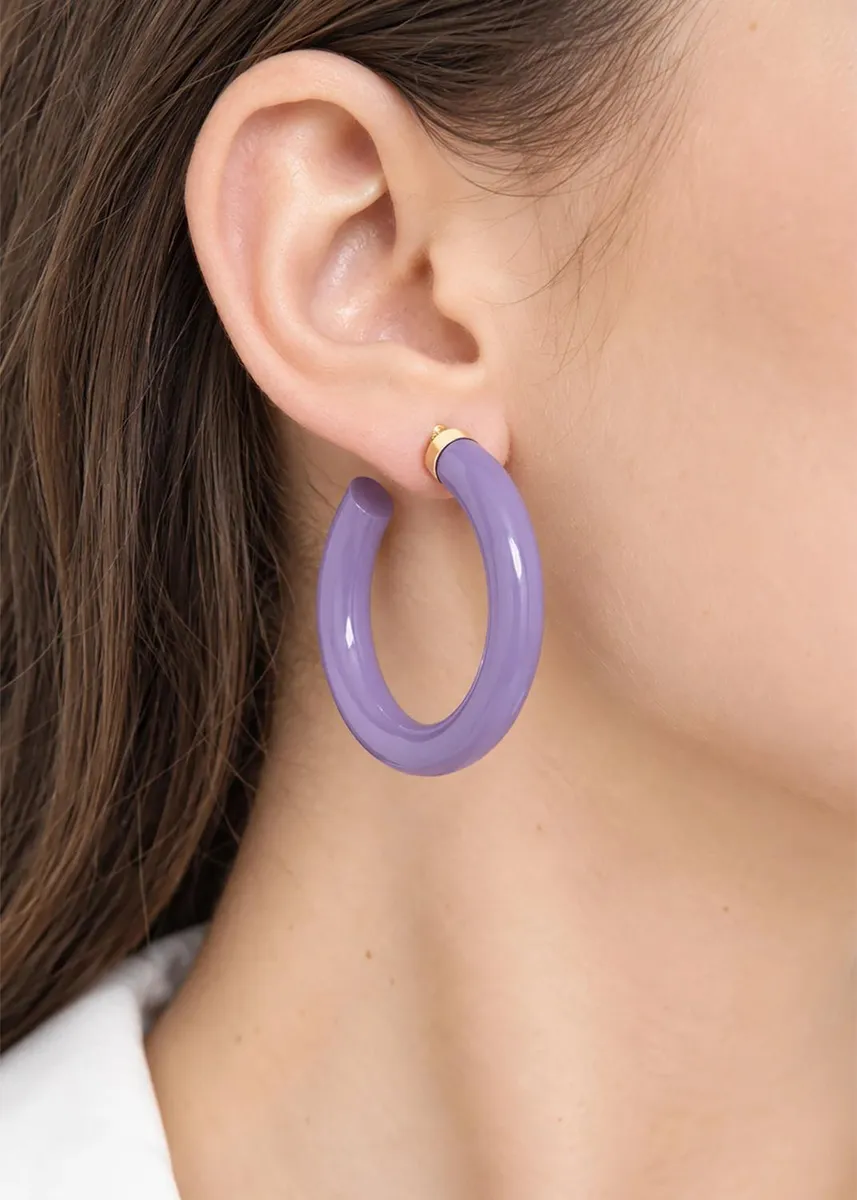 FARAONE MENNELLA by R.F.M.A.S. 18K Barbarella Hoop Earrings, Lilac | Thumbnail 2 FARAONE MENNELLA by R.F.M.A.S. 18K Barbarella Hoop Earrings, Lilac | Thumbnail 2
