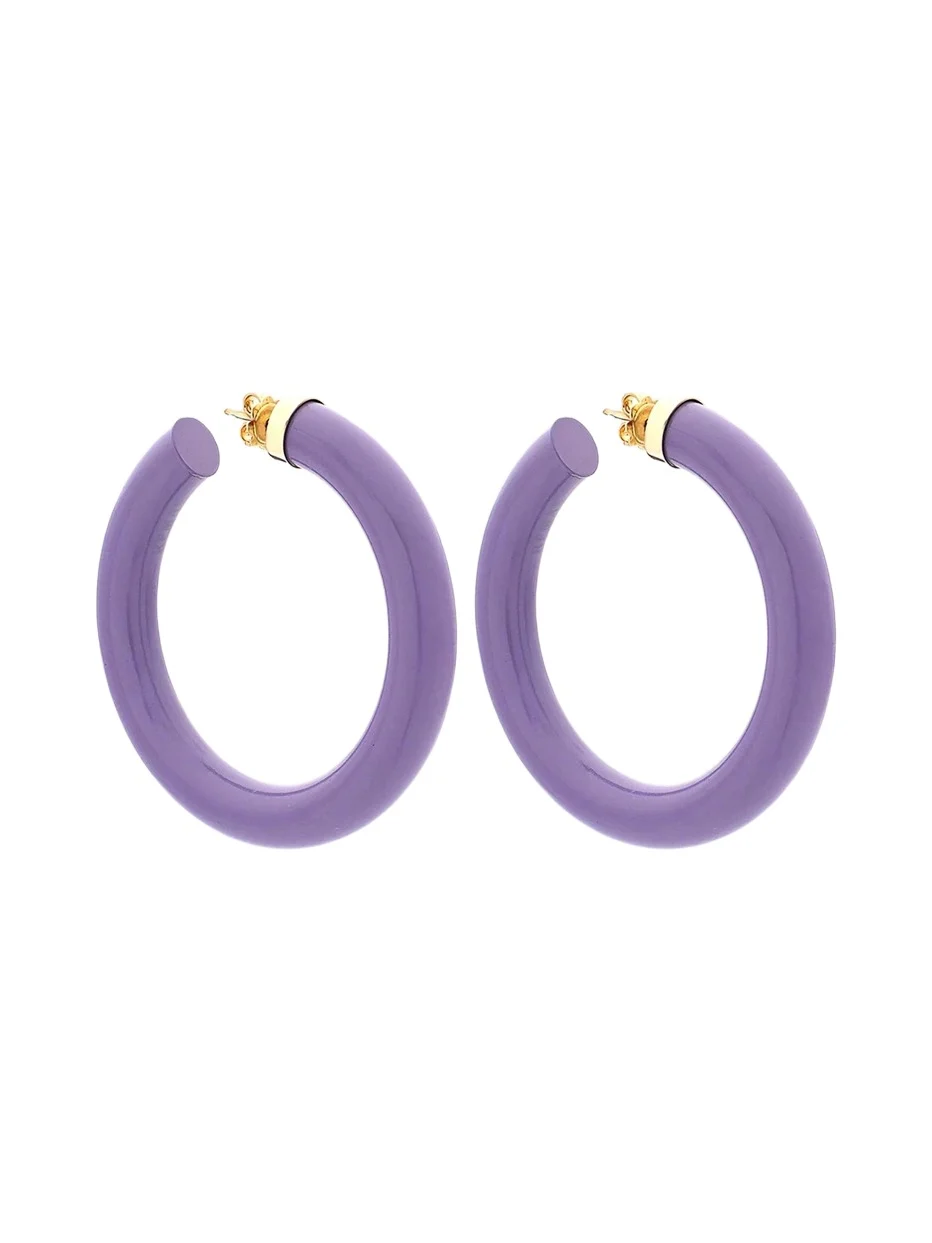 18K Barbarella Hoop Earrings, Lilac