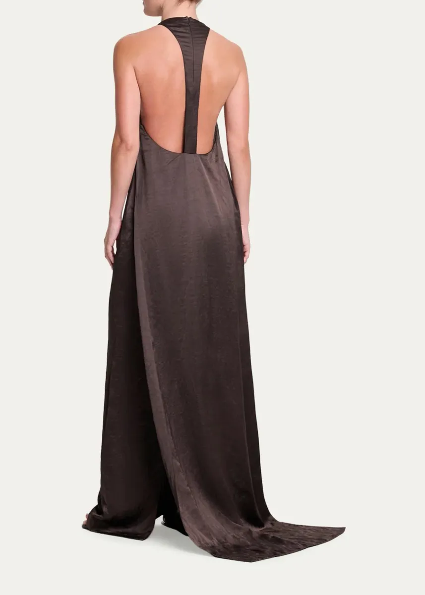 TWP T-Back Silk A-Line Train-Back Gown | Thumbnail 3 TWP T-Back Silk A-Line Train-Back Gown | Thumbnail 3