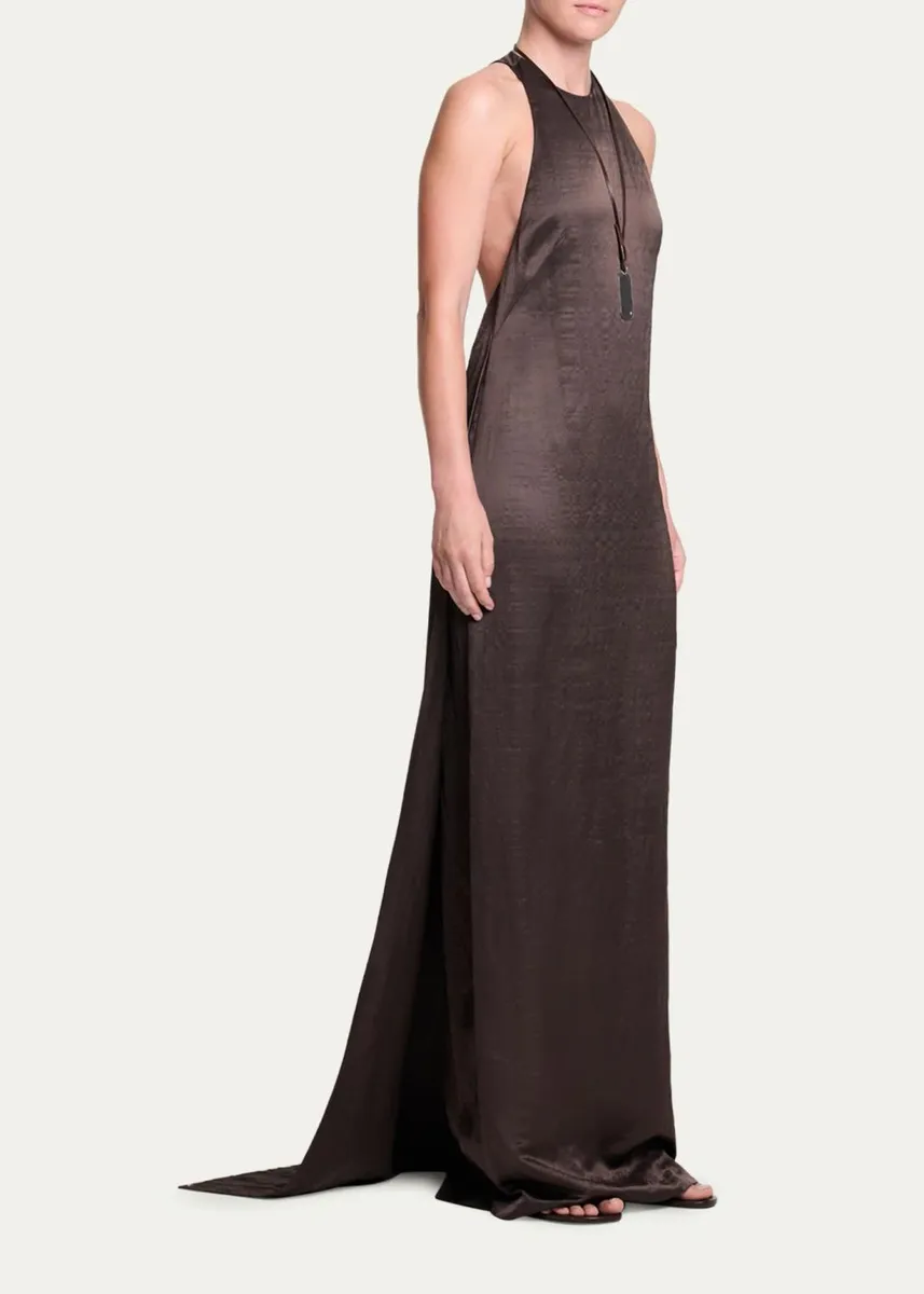 TWP T-Back Silk A-Line Train-Back Gown | Thumbnail 4 TWP T-Back Silk A-Line Train-Back Gown | Thumbnail 4