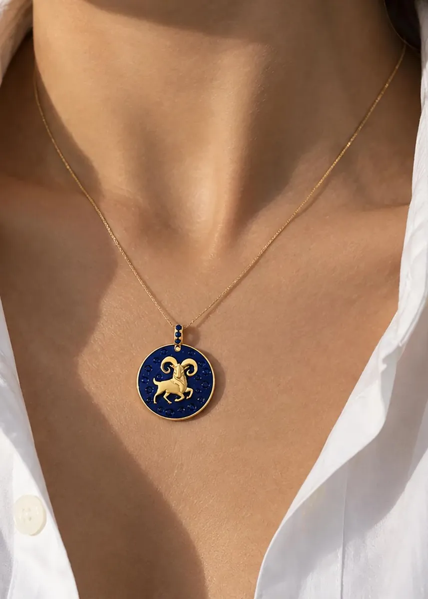 FARAONE MENNELLA by R.F.M.A.S. 18K ARIES Necklace with Sapphires | Thumbnail 2 FARAONE MENNELLA by R.F.M.A.S. 18K ARIES Necklace with Sapphires | Thumbnail 2