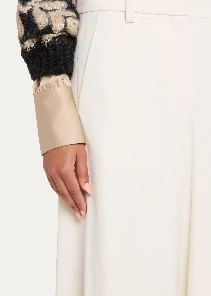 Brunello Cucinelli Couture Wool Gabardine A-Line Midi Skirt | Thumbnail 5 Brunello Cucinelli Couture Wool Gabardine A-Line Midi Skirt | Thumbnail 5