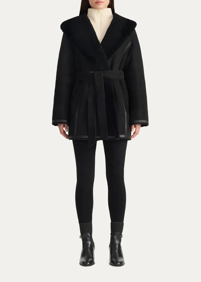 Mackage Valencia Suede and Shearling Reversible Wrap Coat | Thumbnail 2