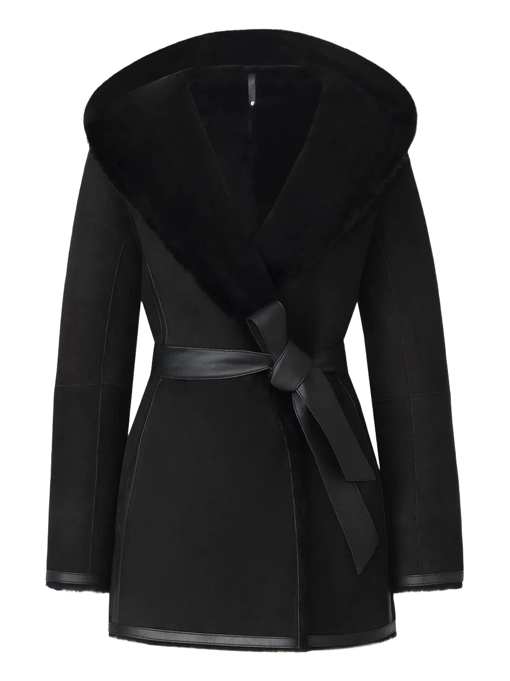 Mackage Valencia Suede and Shearling Reversible Wrap Coat
