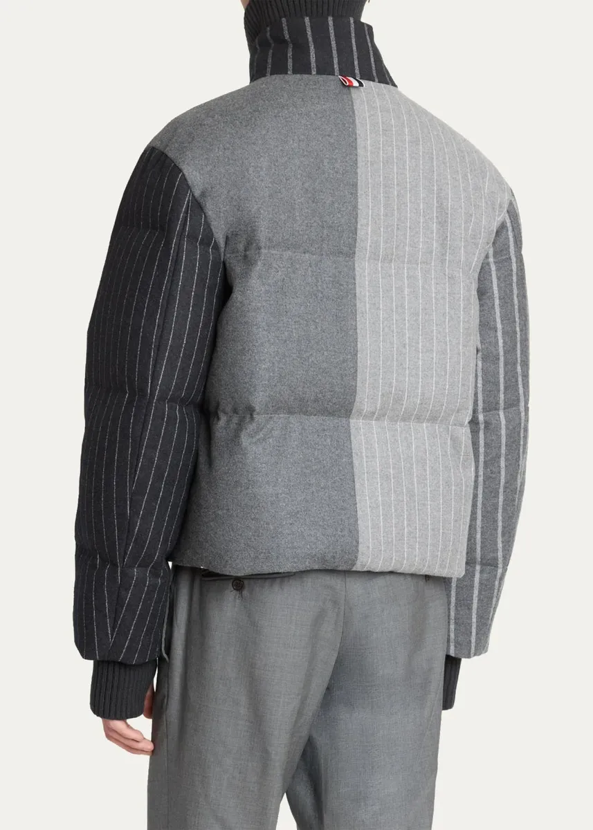 Thom Browne Chalk Striped Flannel Down Jacket | Thumbnail 3 Thom Browne Chalk Striped Flannel Down Jacket | Thumbnail 3