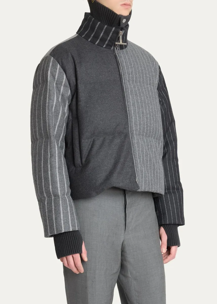Thom Browne Chalk Striped Flannel Down Jacket | Thumbnail 4 Thom Browne Chalk Striped Flannel Down Jacket | Thumbnail 4