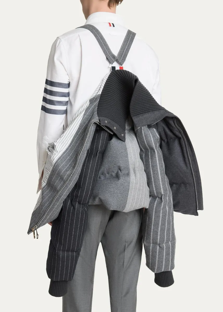 Thom Browne Chalk Striped Flannel Down Jacket | Thumbnail 5 Thom Browne Chalk Striped Flannel Down Jacket | Thumbnail 5