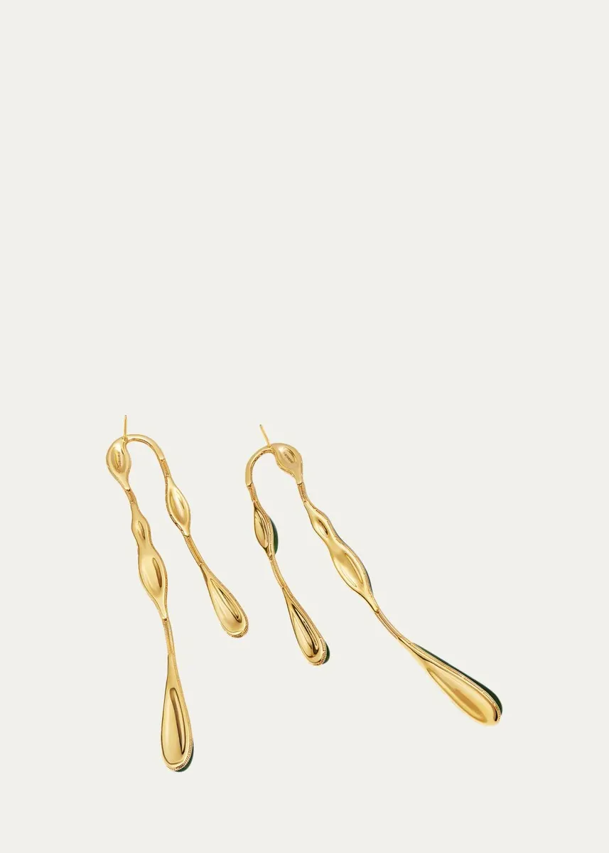 Fernando Jorge 18K Yellow Gold Fluid Jade Doubled Earrings | Thumbnail 2 Fernando Jorge 18K Yellow Gold Fluid Jade Doubled Earrings | Thumbnail 2