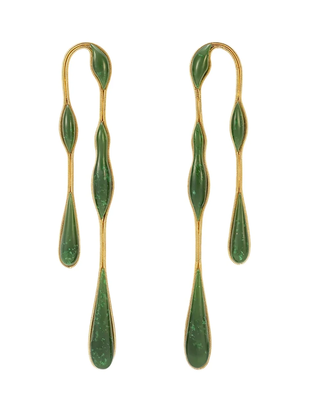 Fernando Jorge 18K Yellow Gold Fluid Jade Doubled Earrings
