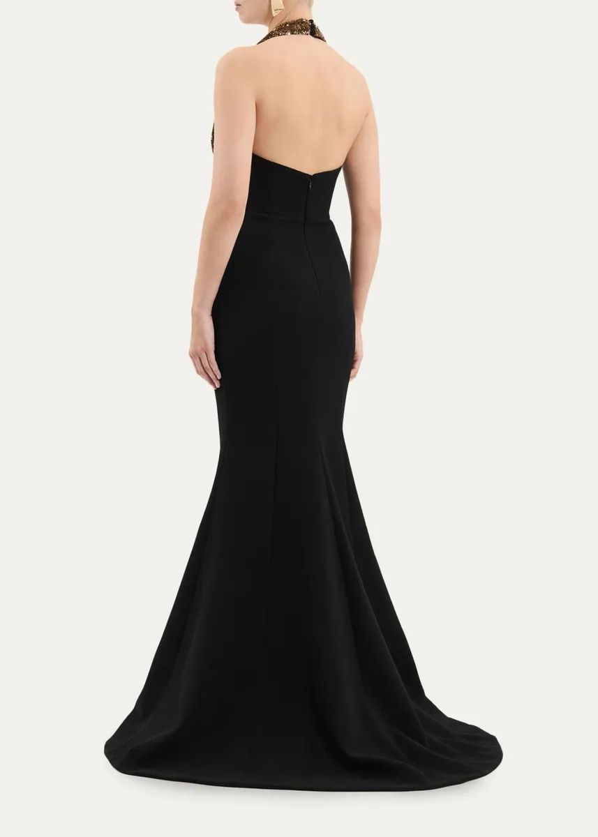 Rebecca Vallance Cambridge Sequin Halter Mermaid Gown | Thumbnail 3 Rebecca Vallance Cambridge Sequin Halter Mermaid Gown | Thumbnail 3