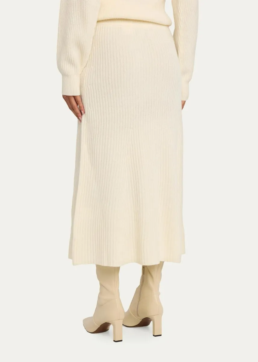Theory Felted Wool Rib-Knit Midi Skirt | Thumbnail 3 Theory Felted Wool Rib-Knit Midi Skirt | Thumbnail 3